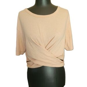Aerie Peach Tie Back Twist Front T-Shirt Medium